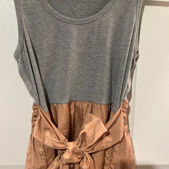 Fun dress grey cotton on top - rust color shimmer skirt on bottom - Picture 3 of 7